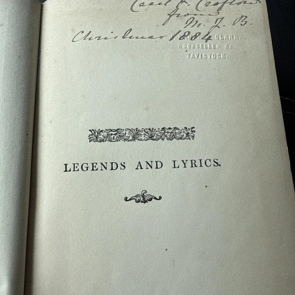 1881 Legends and Lyrics Procter Bell & Sons HC Dickens Intro‎ Chiswick